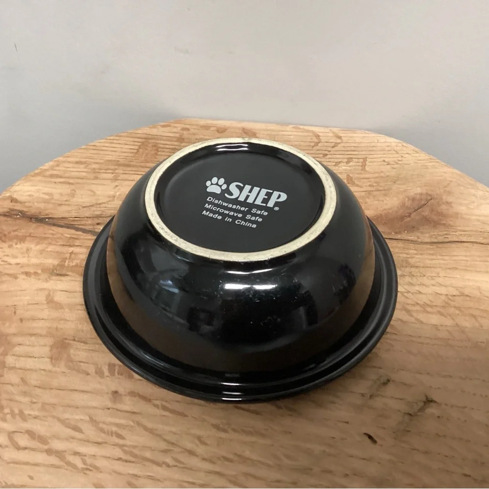 🔵 Ceramic crafted Pet Food or Water Bowl by Shep in great condition - Heavy